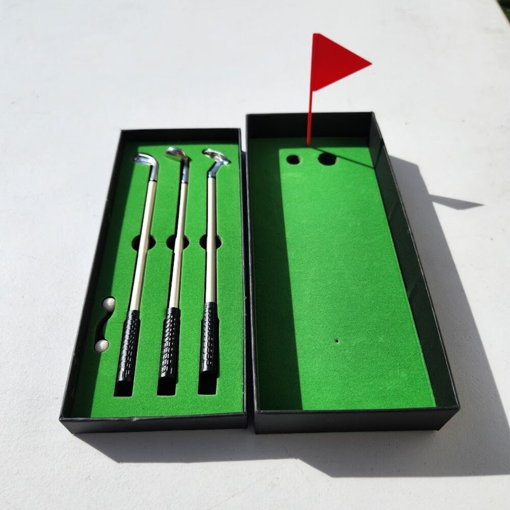 NEW Golf Pens Golfing Golfer Gag Gift Set Desk Accessories Decor Table Game Mini - Picture 2 of 13